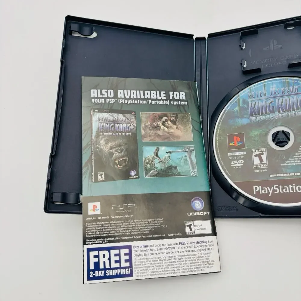 Peter Jackson's King Kong (Sony PlayStation 2 PS2) Complete W/ Manual + Ticket
